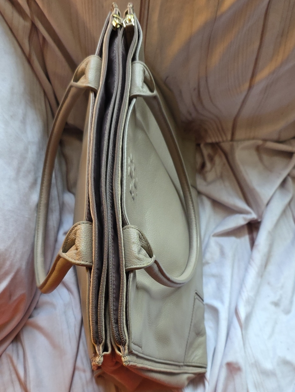 Tory Burch Ella Large Leather & Canvas Tote - Picture 15 of 15